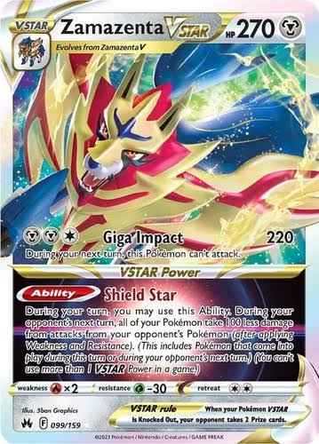 Zamazenta VSTAR 099/159 Ultra Rare Near Mint - Sword and Shield Crown Zenith