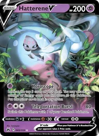 Hatterene V 065/159 Crown Zenith Pokémon card
