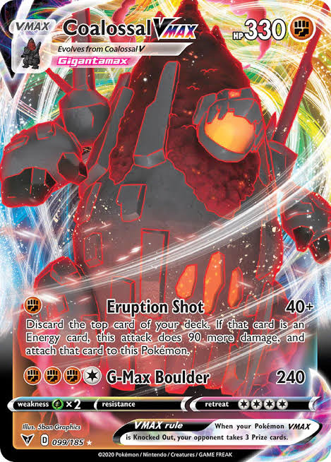 Coalossal VMAX 099/185 card from Vivid Voltage