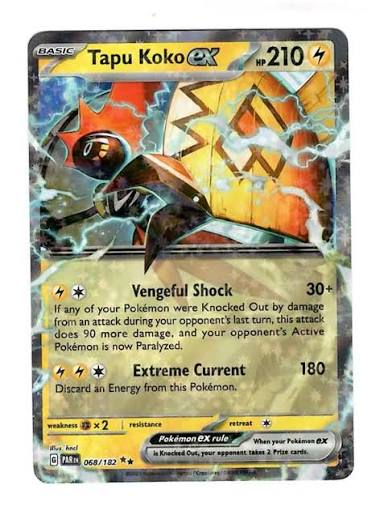 Tapu Koko ex 068/182 card from Paradox Rift