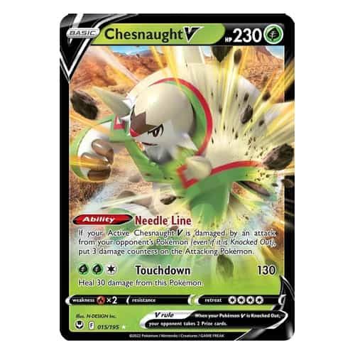 Chesnaught V 015/195 card from Silver Tempest