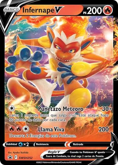 Infernape V Jumbo Promo Card SWSH252 Near Mint Spanish print