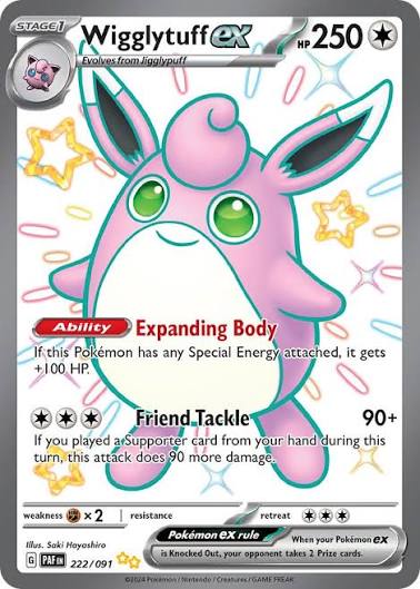 Wigglytuff ex 222/091 Shiny Ultra Rare Paldean Fates Near Mint