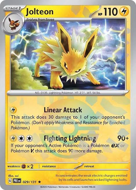 Jolteon 029/131 Poke Ball Pattern Holo Near Mint - Scarlet and Violet Prismatic Evolutions