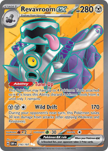 Revavroom ex 216/197 Full Art Ultra Rare Near Mint - Scarlet and Violet Obsidian Flames