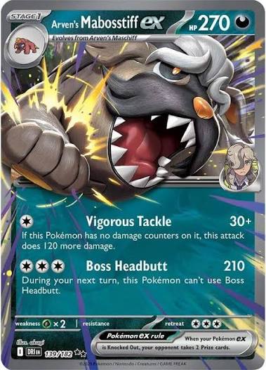 Arven's Mabosstiff ex 139/182 Double Rare Near Mint - Scarlet and Violet Destined Rivals