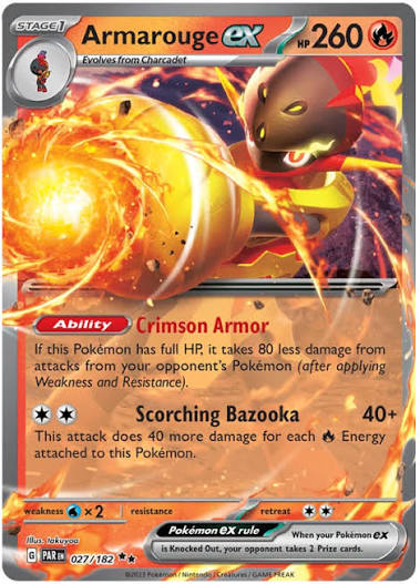Armarouge ex 027/182 Double Rare Near Mint - Scarlet and Violet Paradox Rift