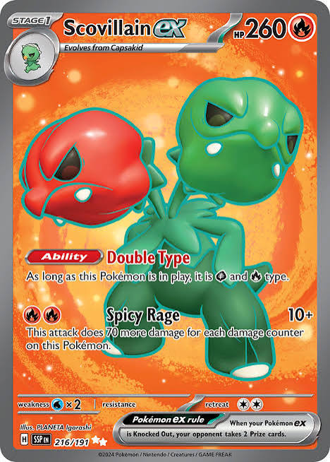 Scovillain ex 216/191 Ultra Rare Near Mint - Scarlet and Violet Surging Sparks