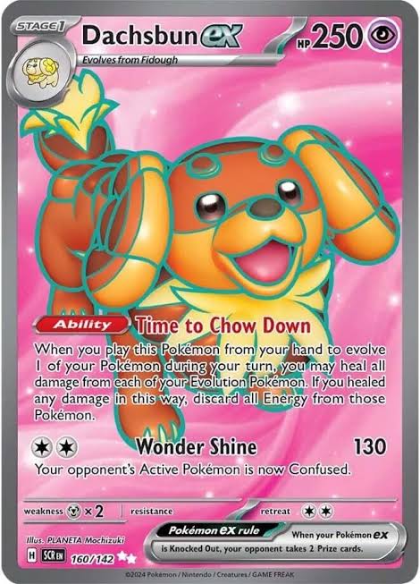 Dachsbun ex 160/142 Ultra Rare Full Art Near Mint - Scarlet and Violet Stellar Crown