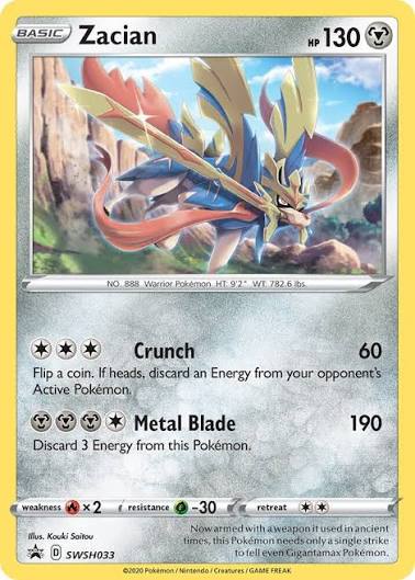 Zacian SWSH033 Black Star Promo Near Mint